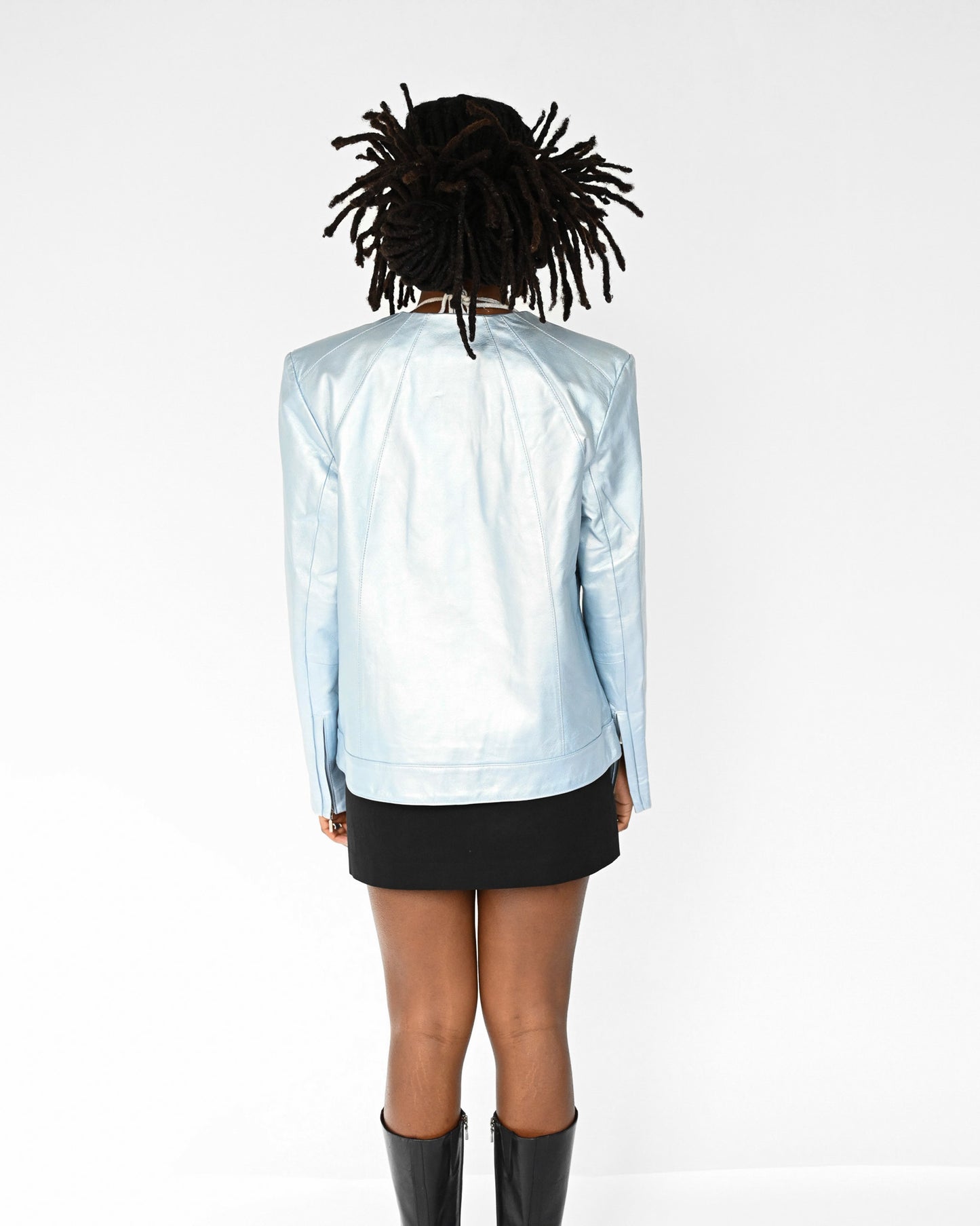 Blue Iridescent Leather Jacket (M)