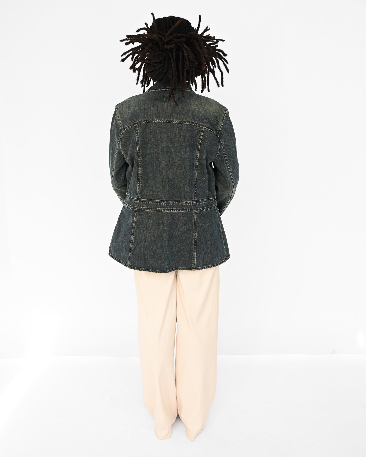Denim Paneled Zip Jacket (M)