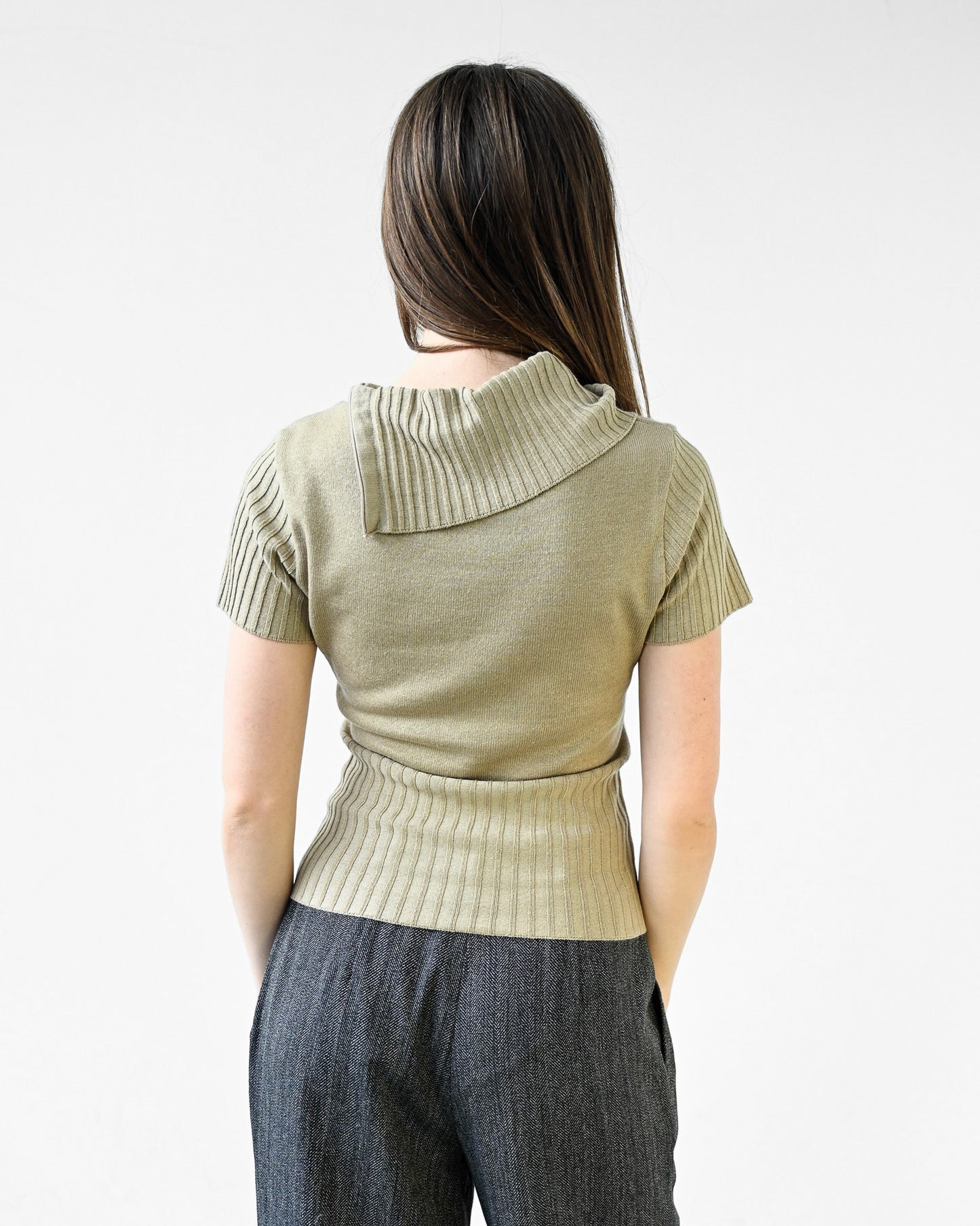 Taupe Zip Collared Shirt (S)