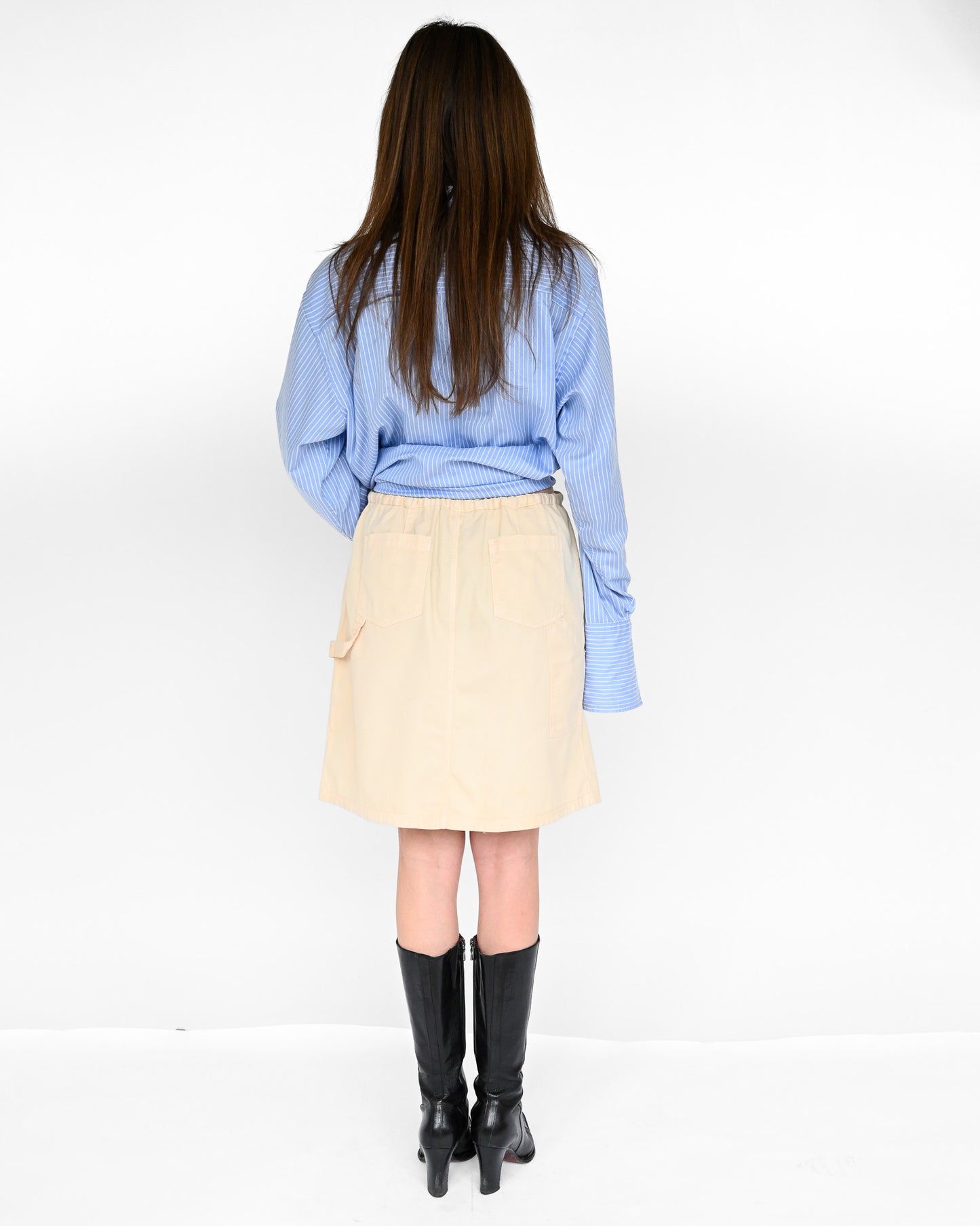 Ecru Drawstring Cargo Skirt (M)