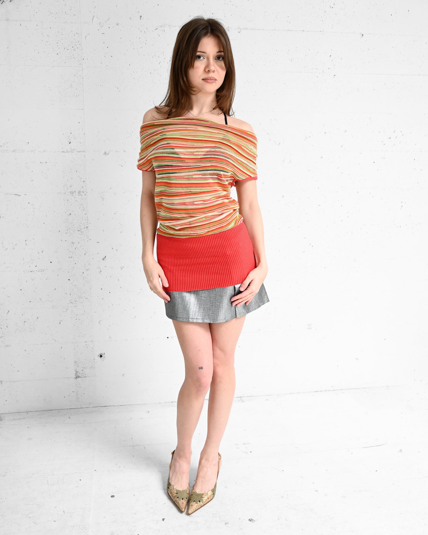 Multicolor Draped Knit Top (S-M)