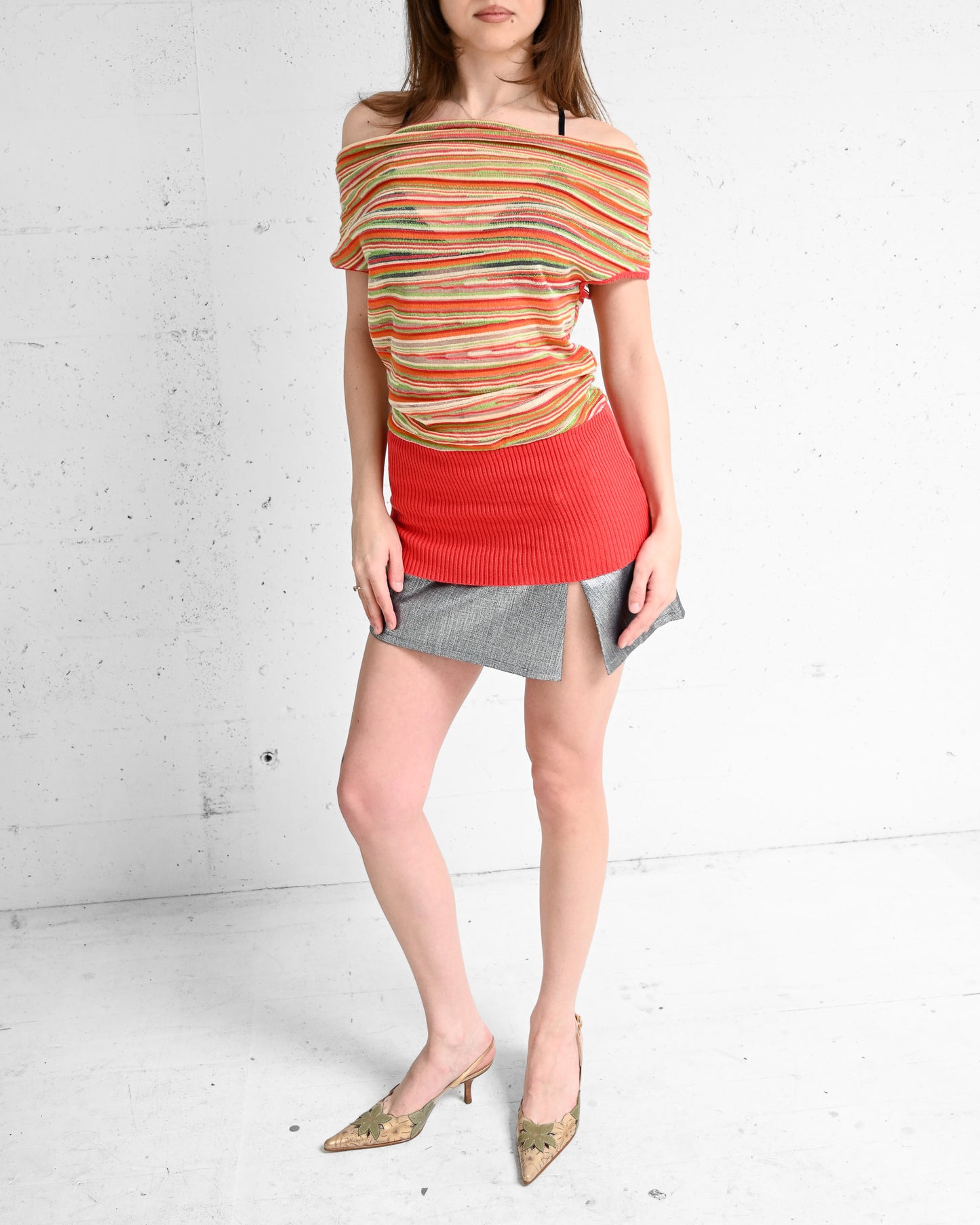 Multicolor Draped Knit Top (S-M)