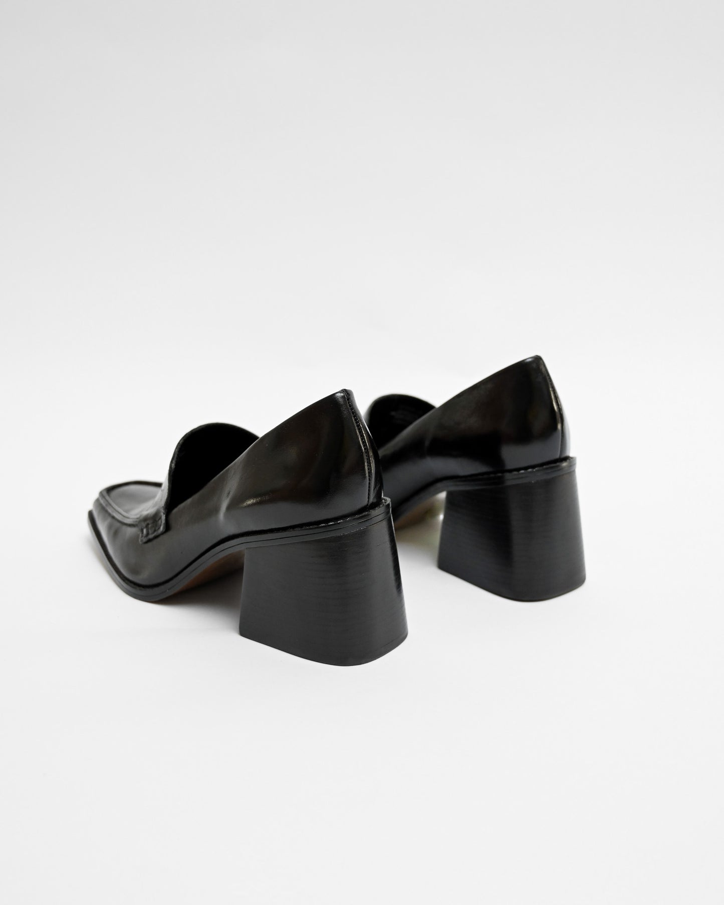 Black Leather Heeled Loafers (10)