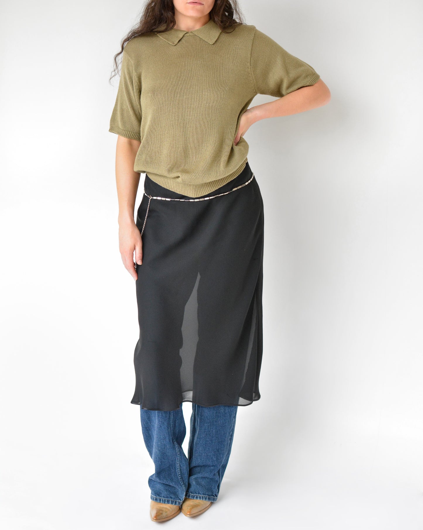 Taupe Collared Knit Shirt