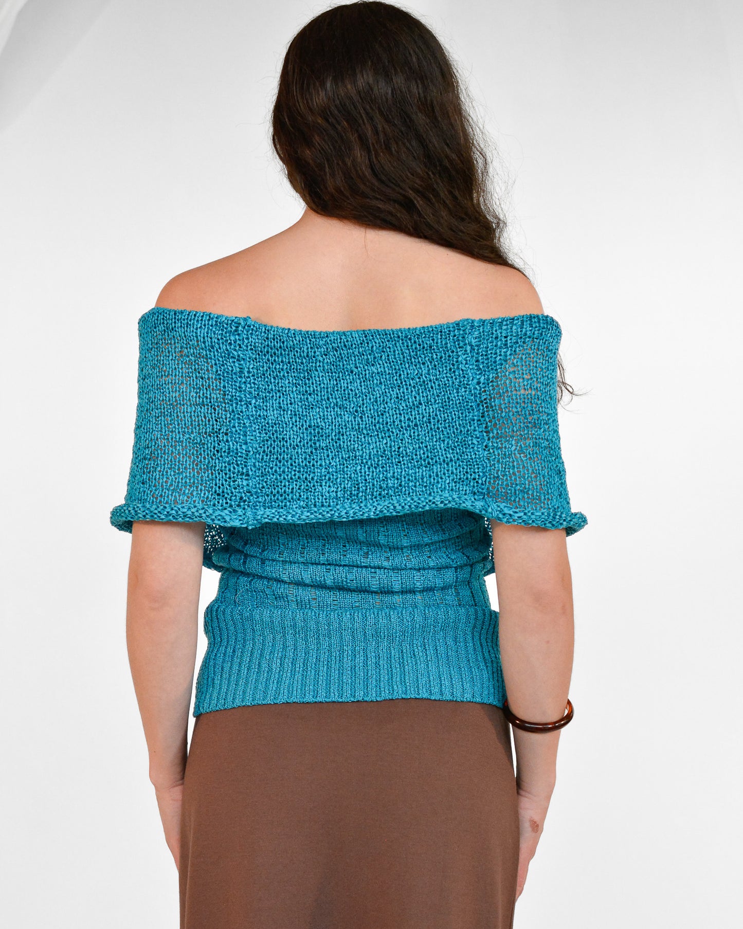 Aqua Knit Draped Top (M)