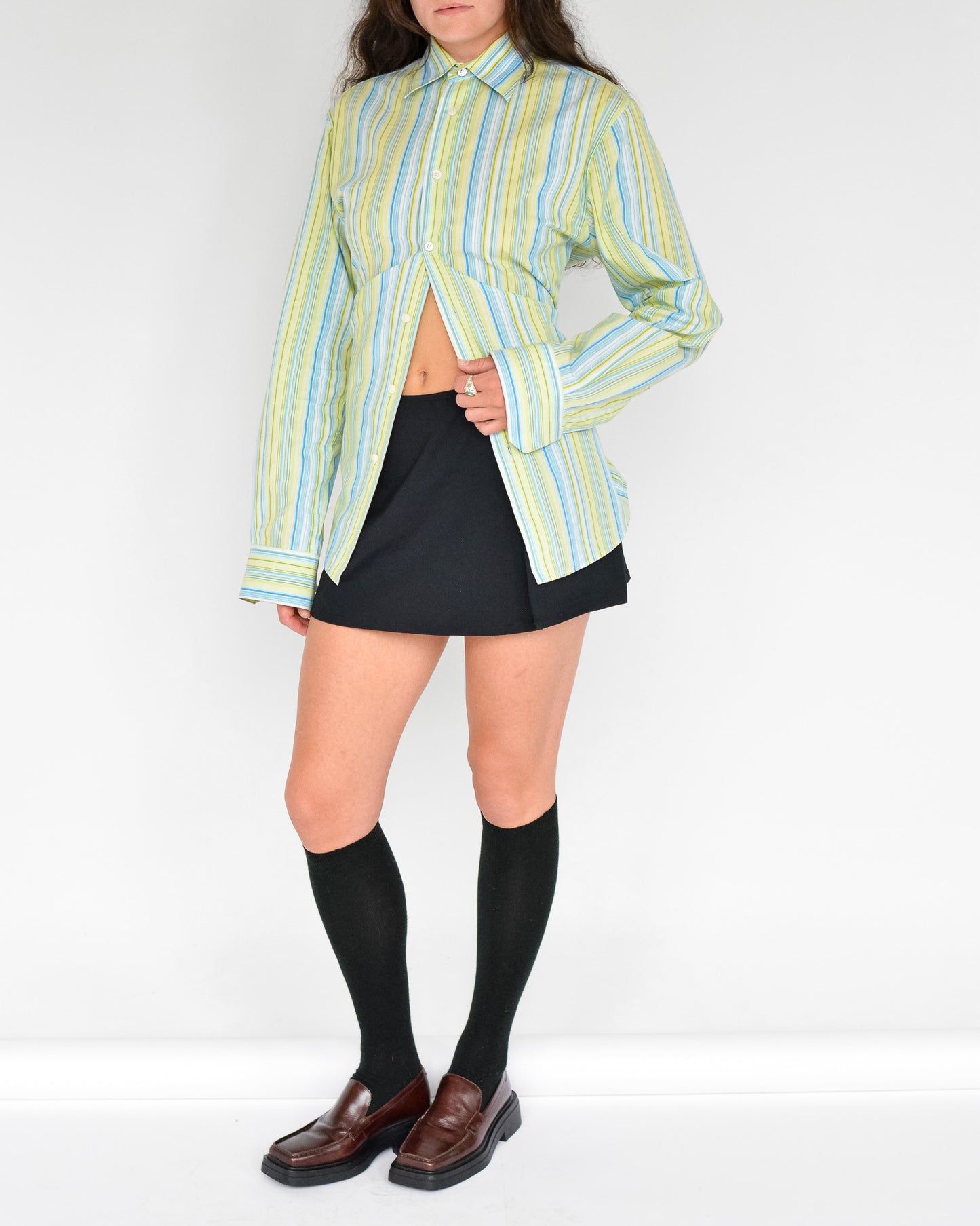Black Slit Mini Skirt (L)