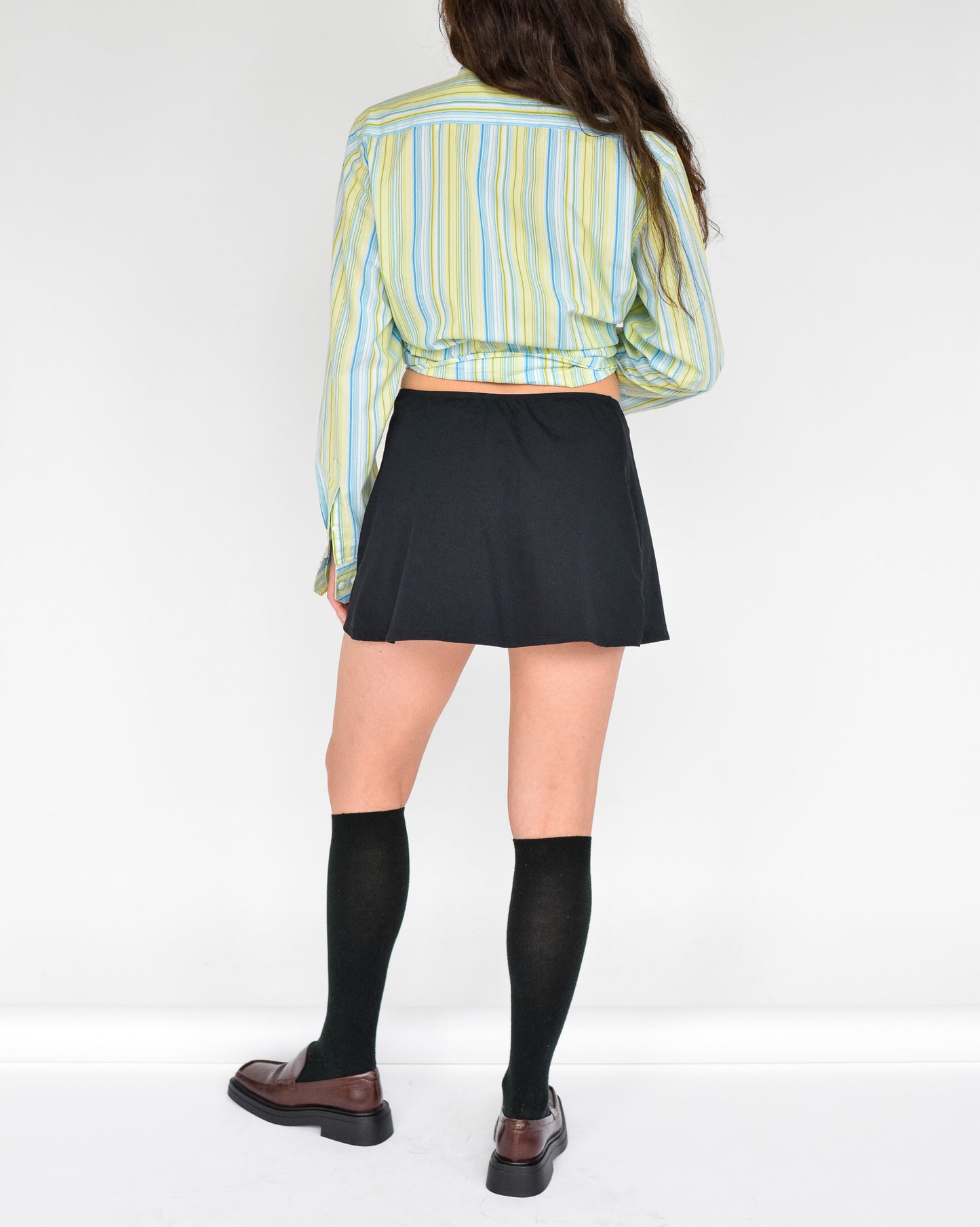 Black Slit Mini Skirt (L)