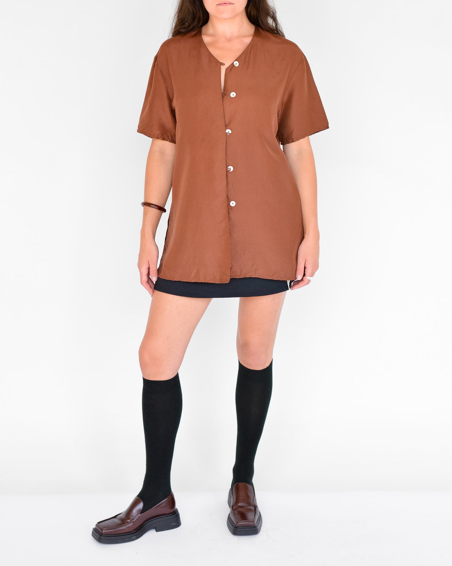 Cocoa Silk Shirt (M)