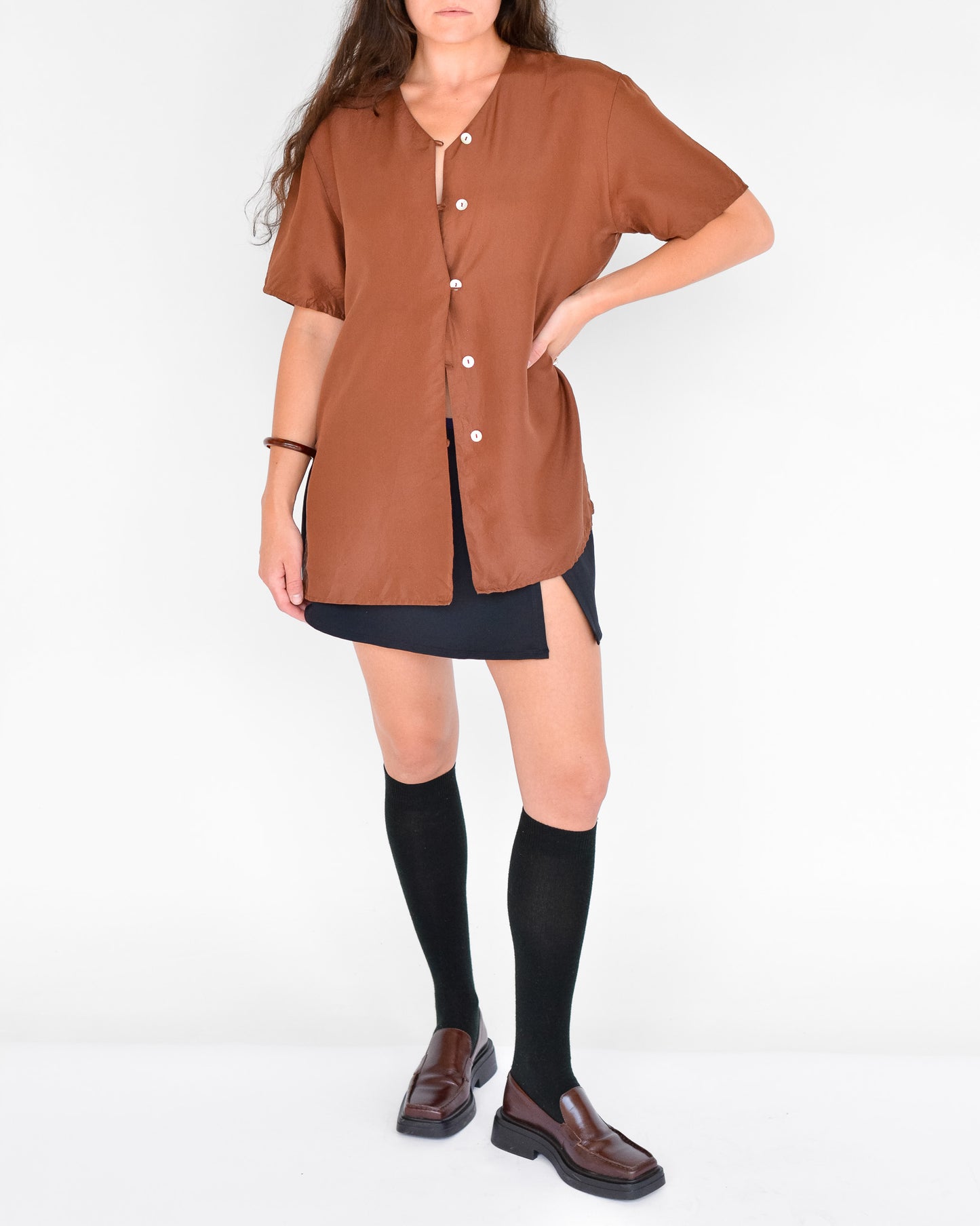 Cocoa Silk Shirt (M)