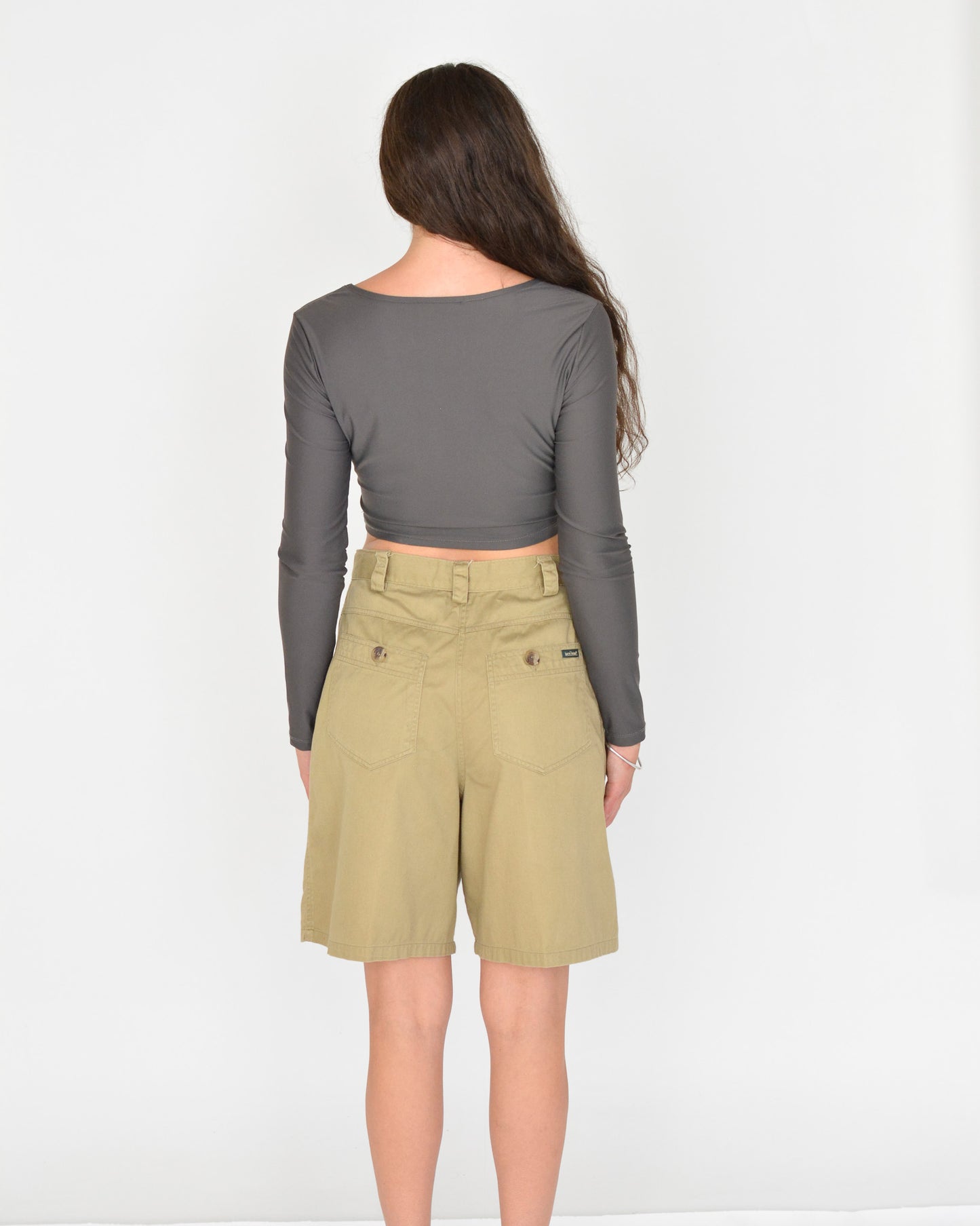 Tan Pleated Trouser Shorts (M)