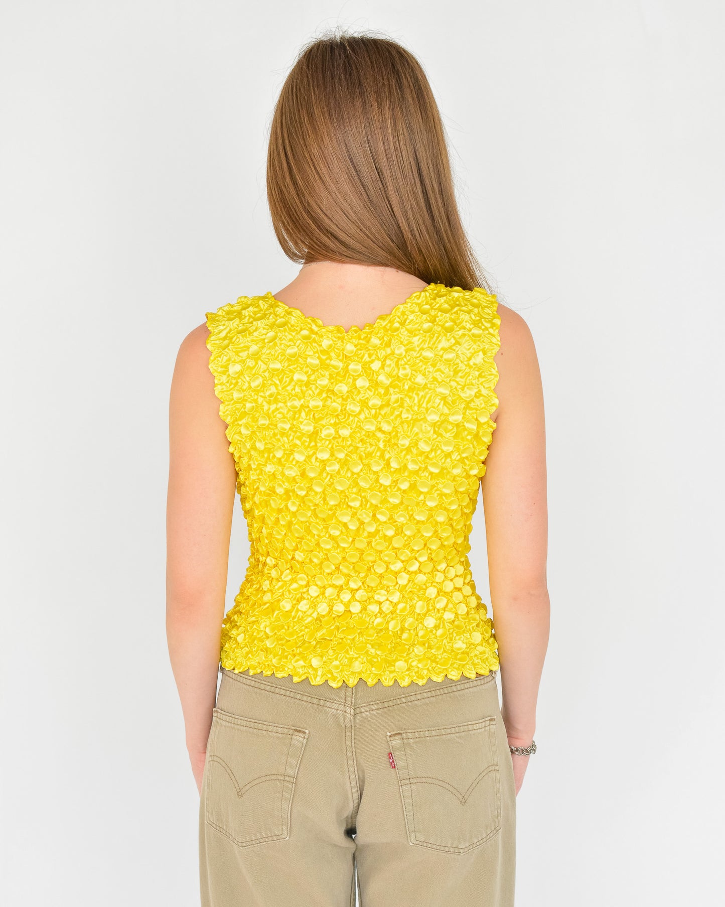 Yellow Silk Bubble Tank (M)