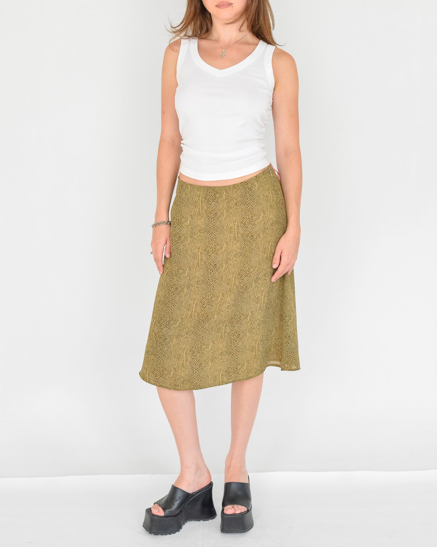Snake Print Midi Skirt (M)
