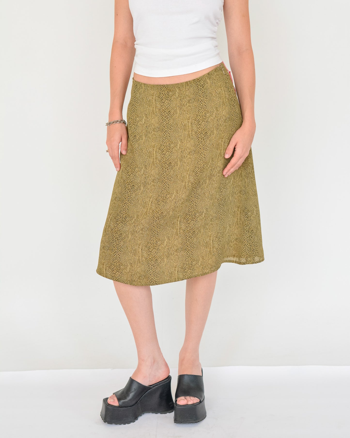 Snake Print Midi Skirt (M)