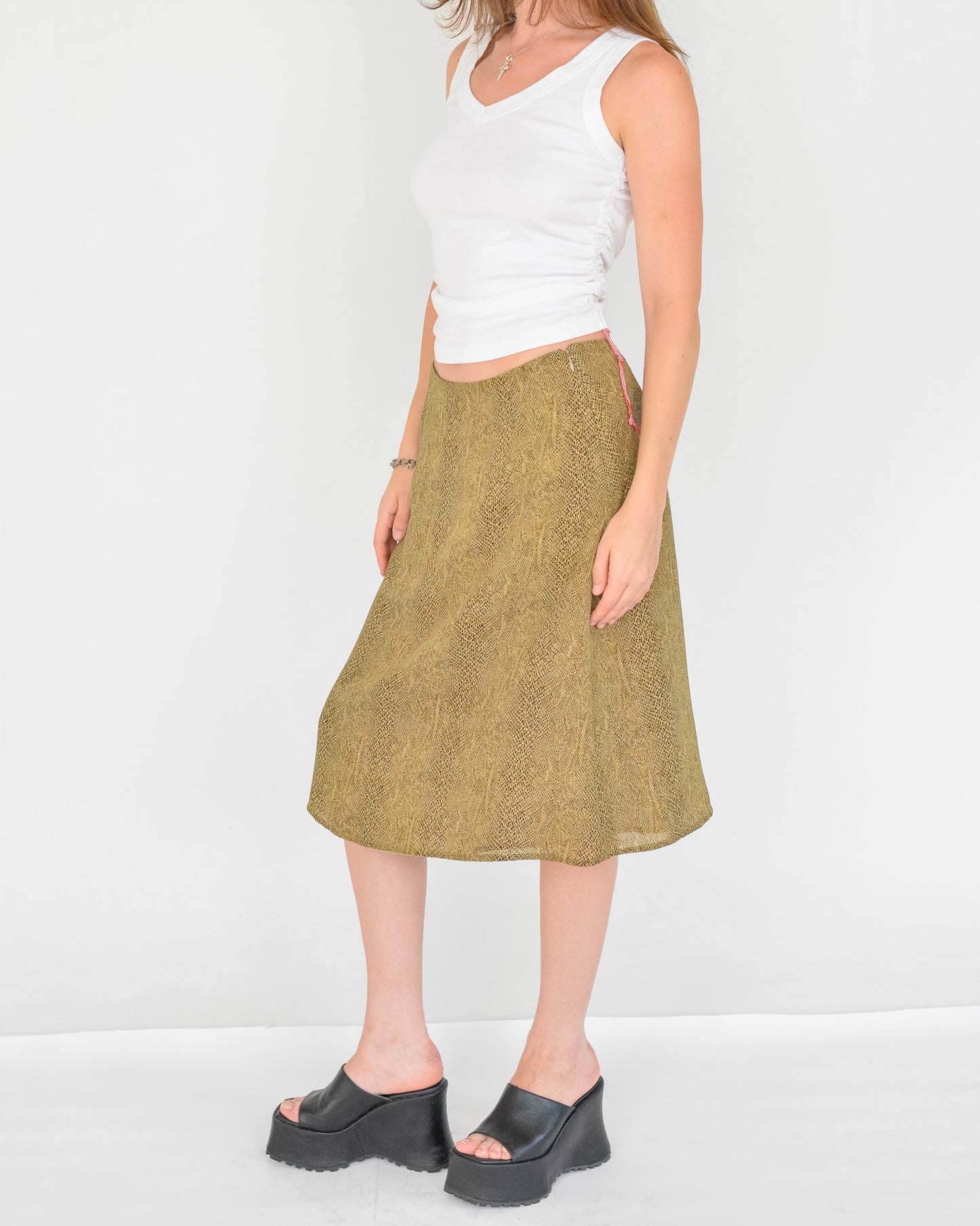 Snake Print Midi Skirt (M)