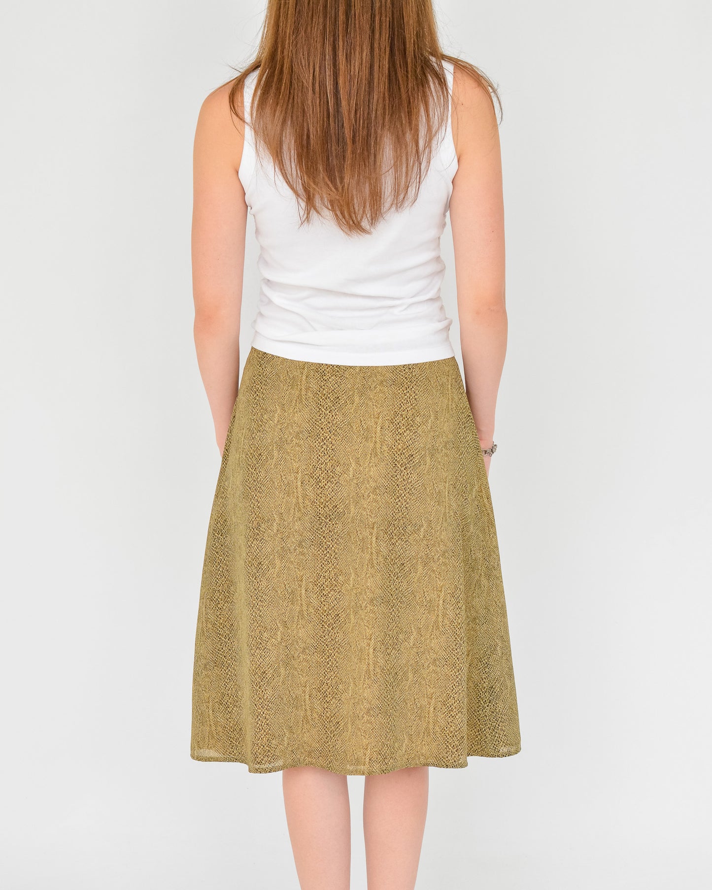 Snake Print Midi Skirt (M)