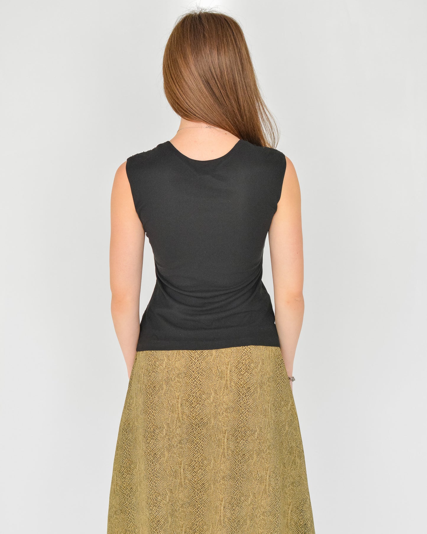 Black Mesh Sequin Tank (XS-S)