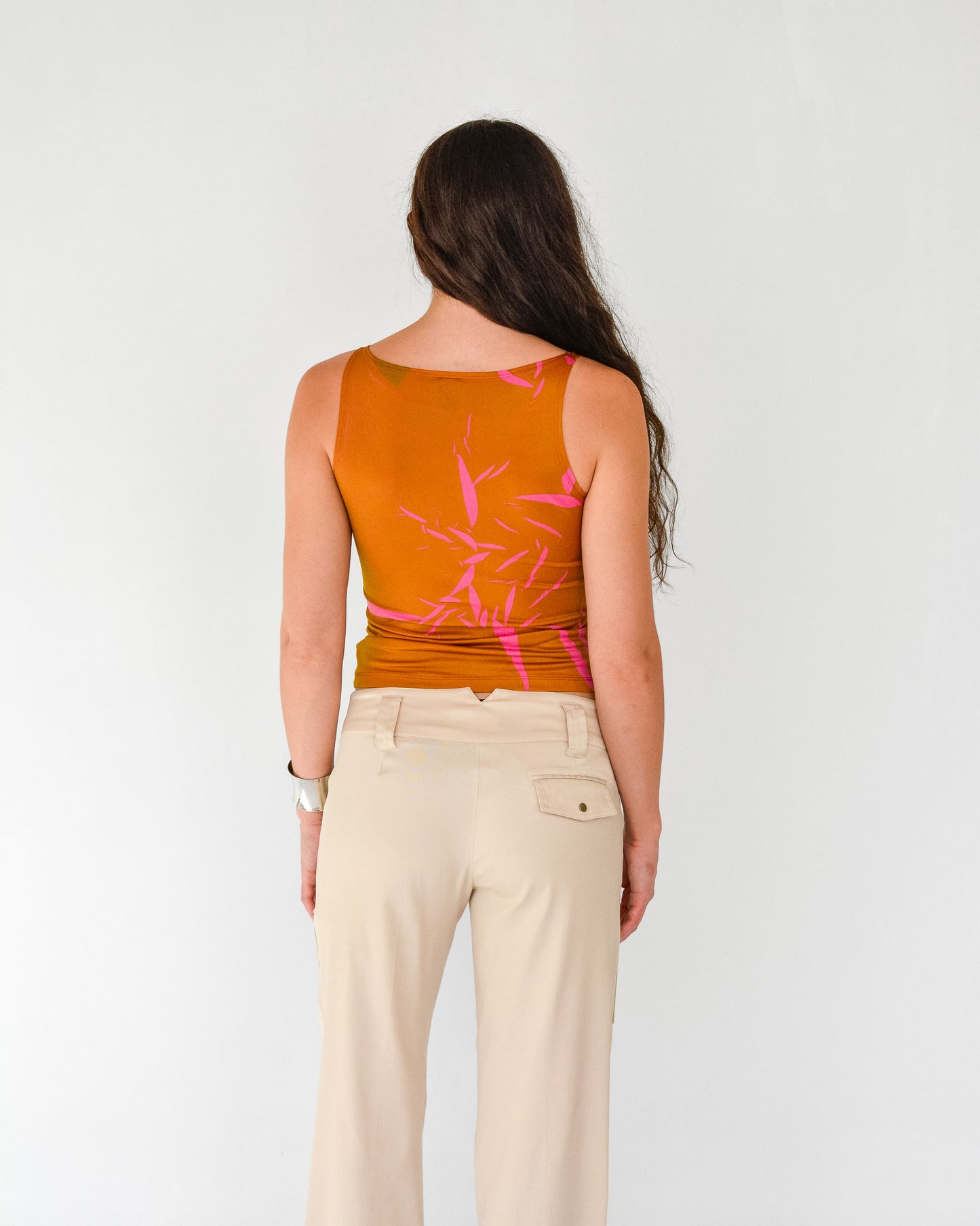 Ochre Tropical Print Tank (XS-S)