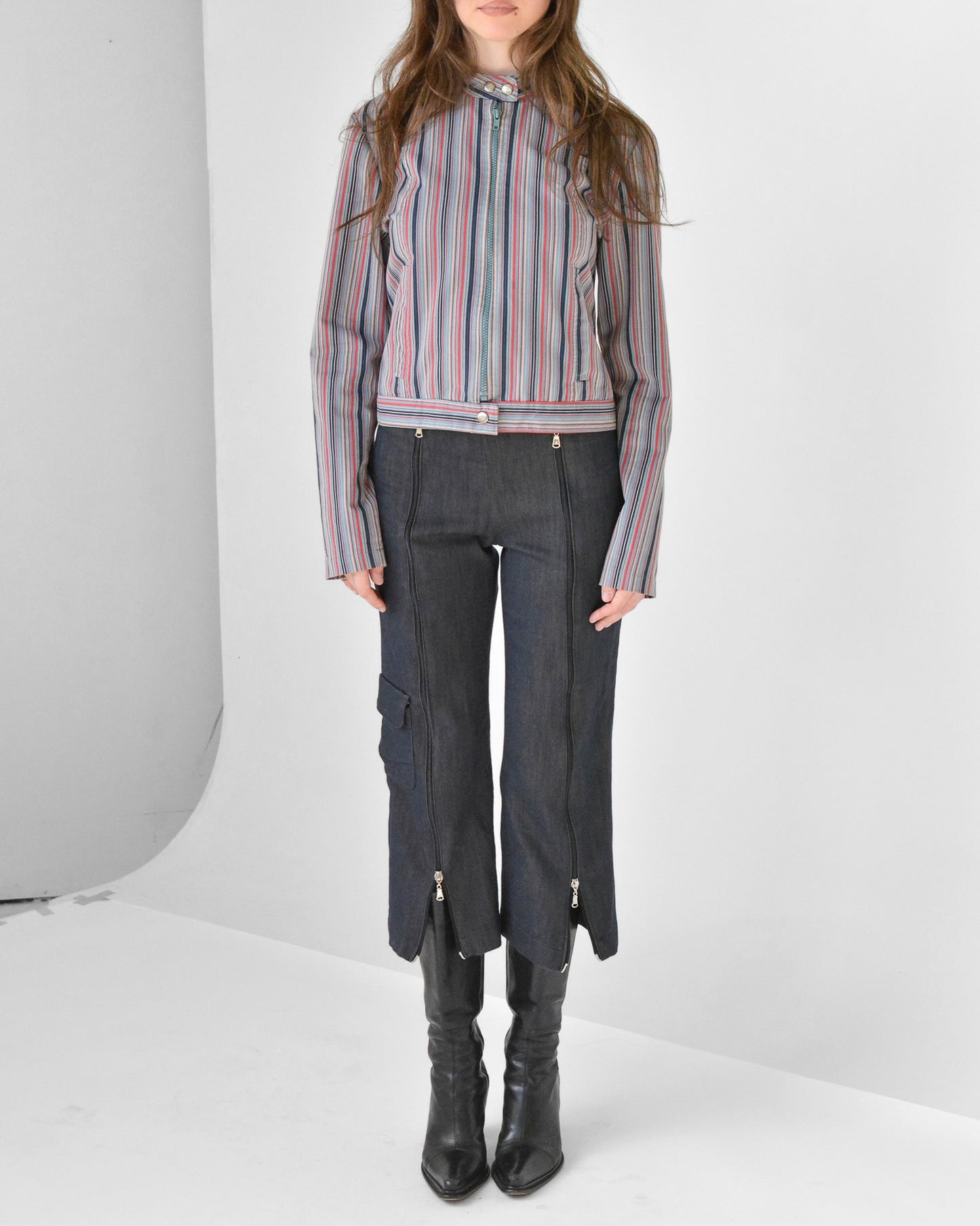 Striped Cropped Jacket (S-M)