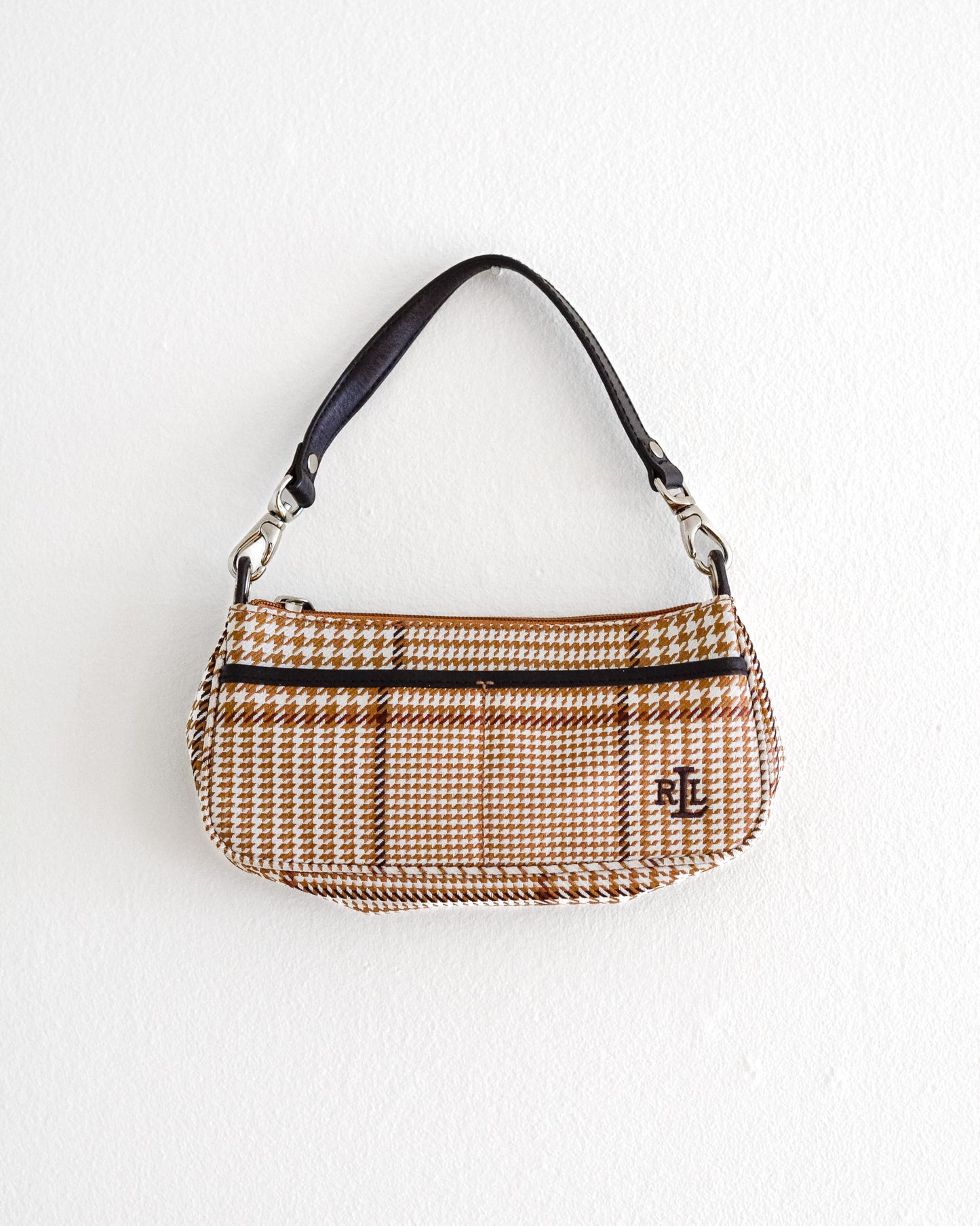 Camel Houndstooth Mini Purse