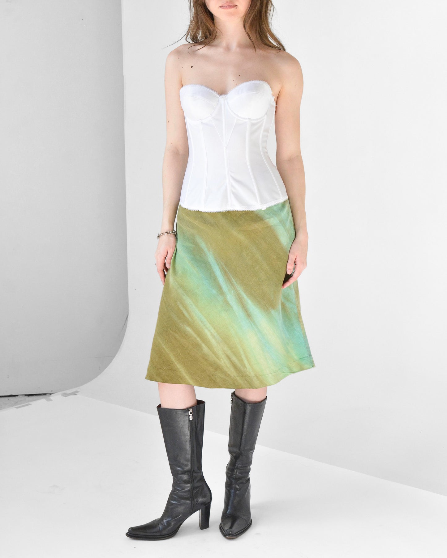 Tie Dye Linen Skirt (M)