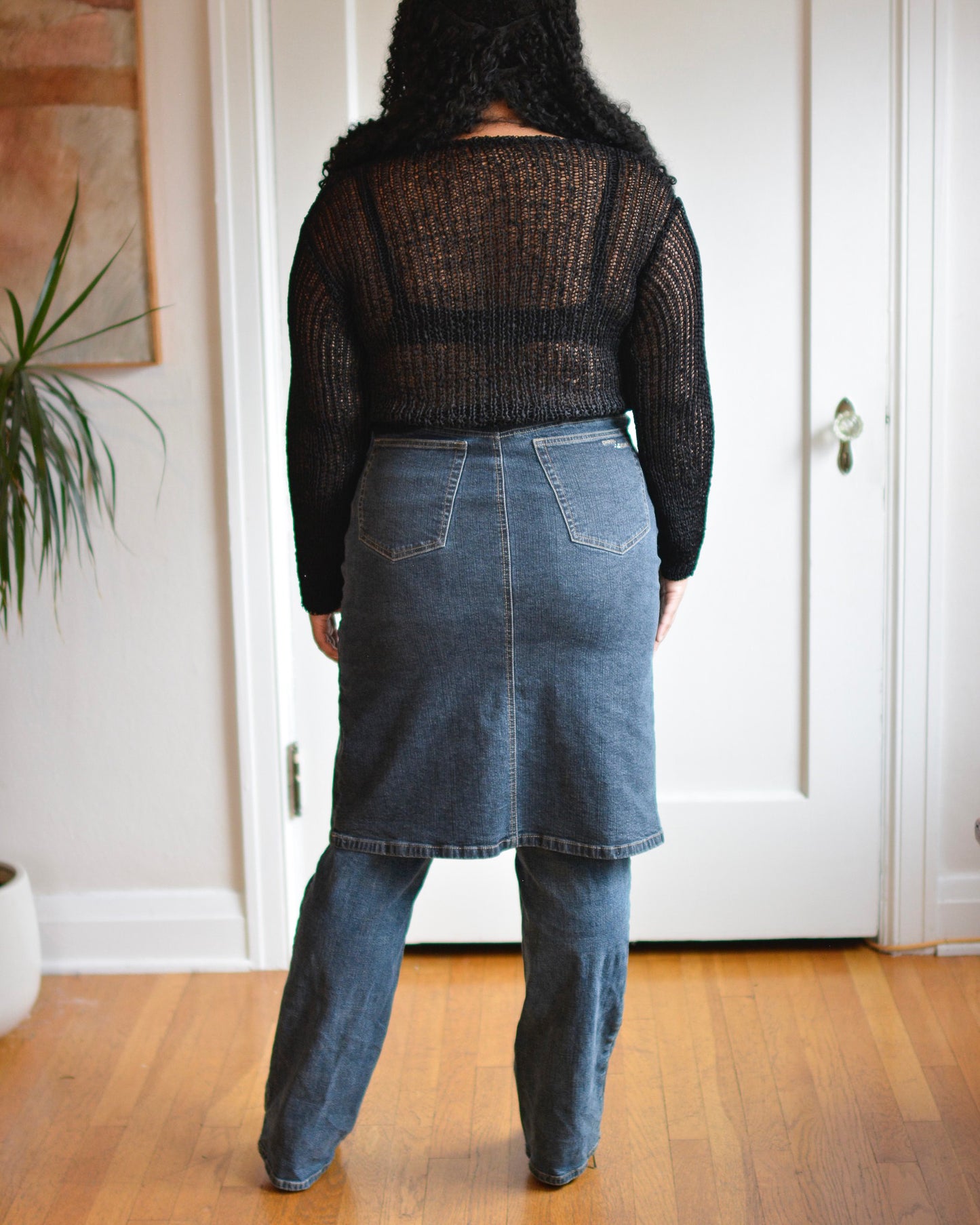 Denim High Rise Skirt (L)