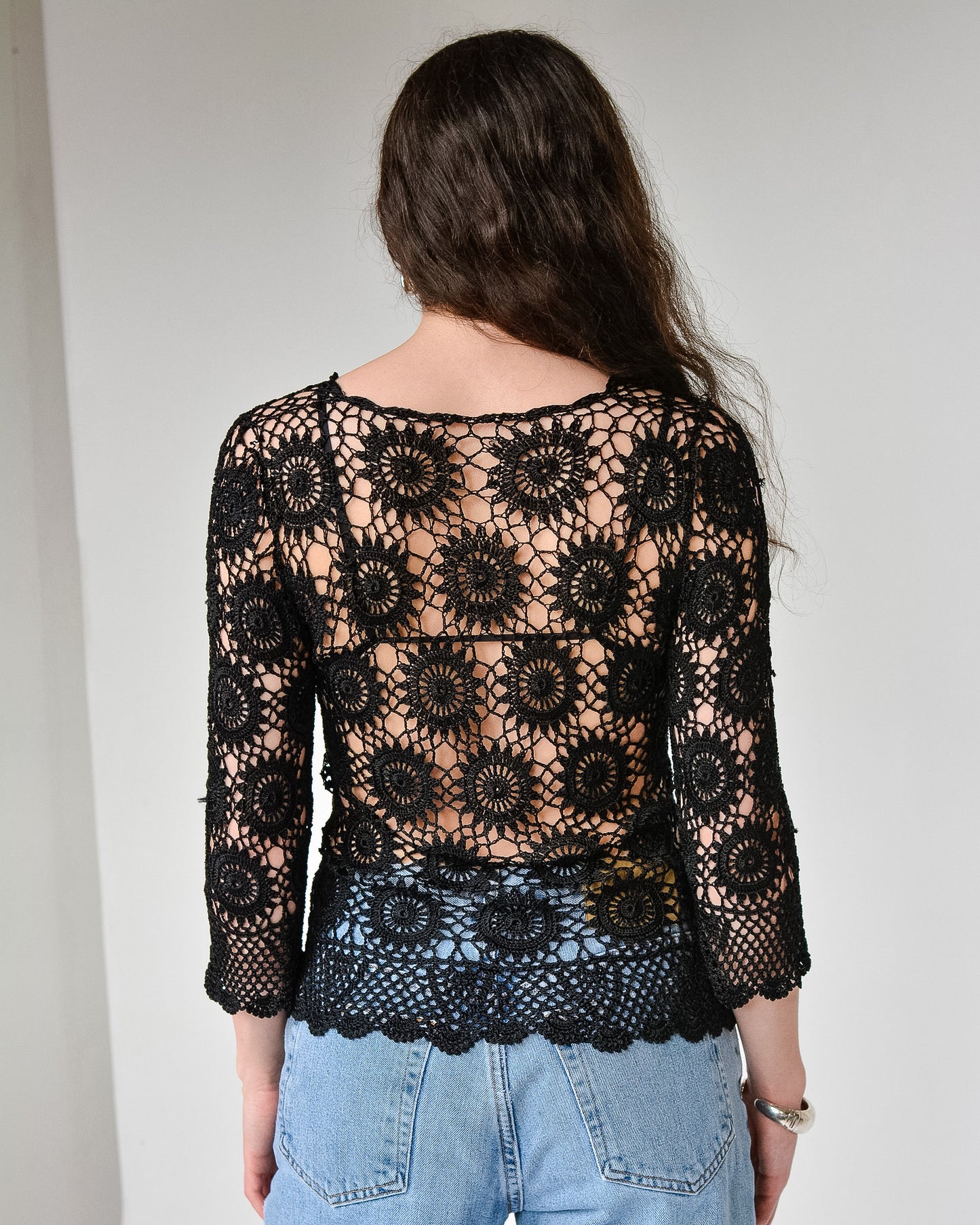 Black Crochet Shirt (S-M)