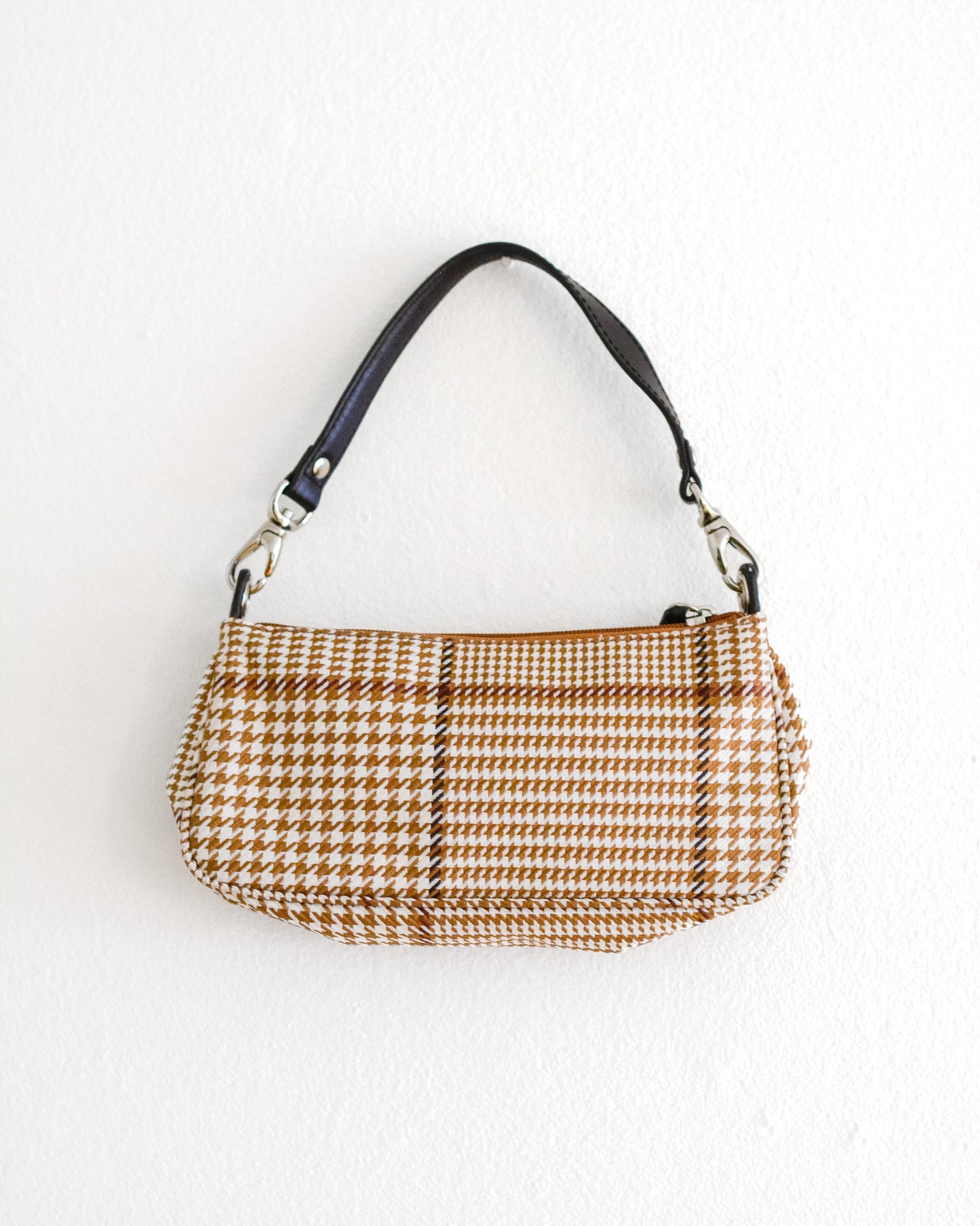 Camel Houndstooth Mini Purse