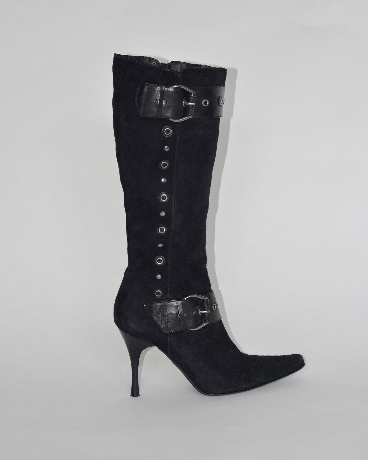 Black Suede Stubbed Stiletto Boots (8)