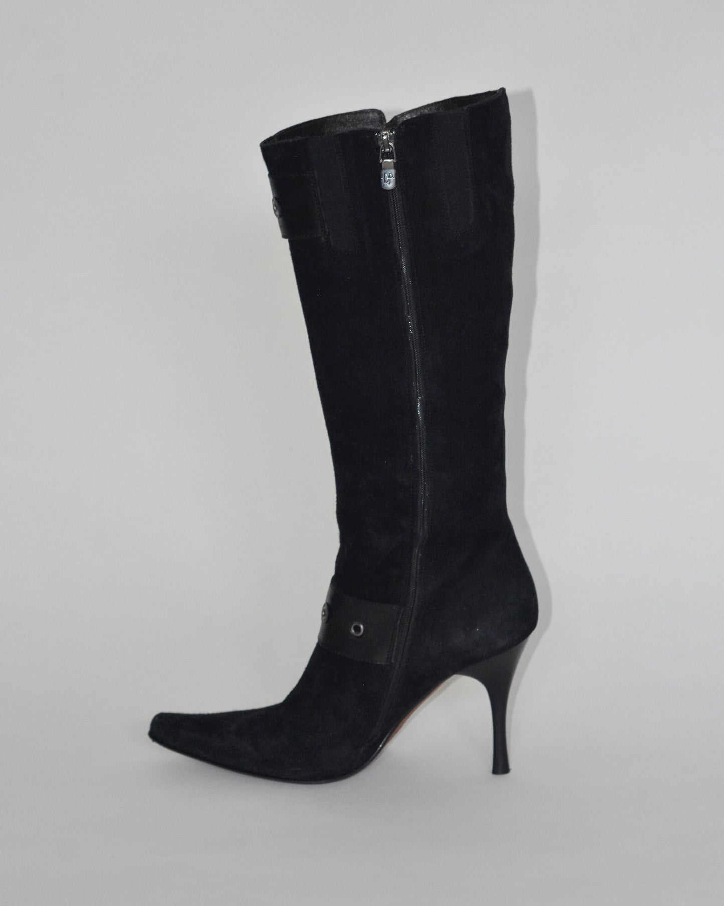 Black Suede Stubbed Stiletto Boots (8)