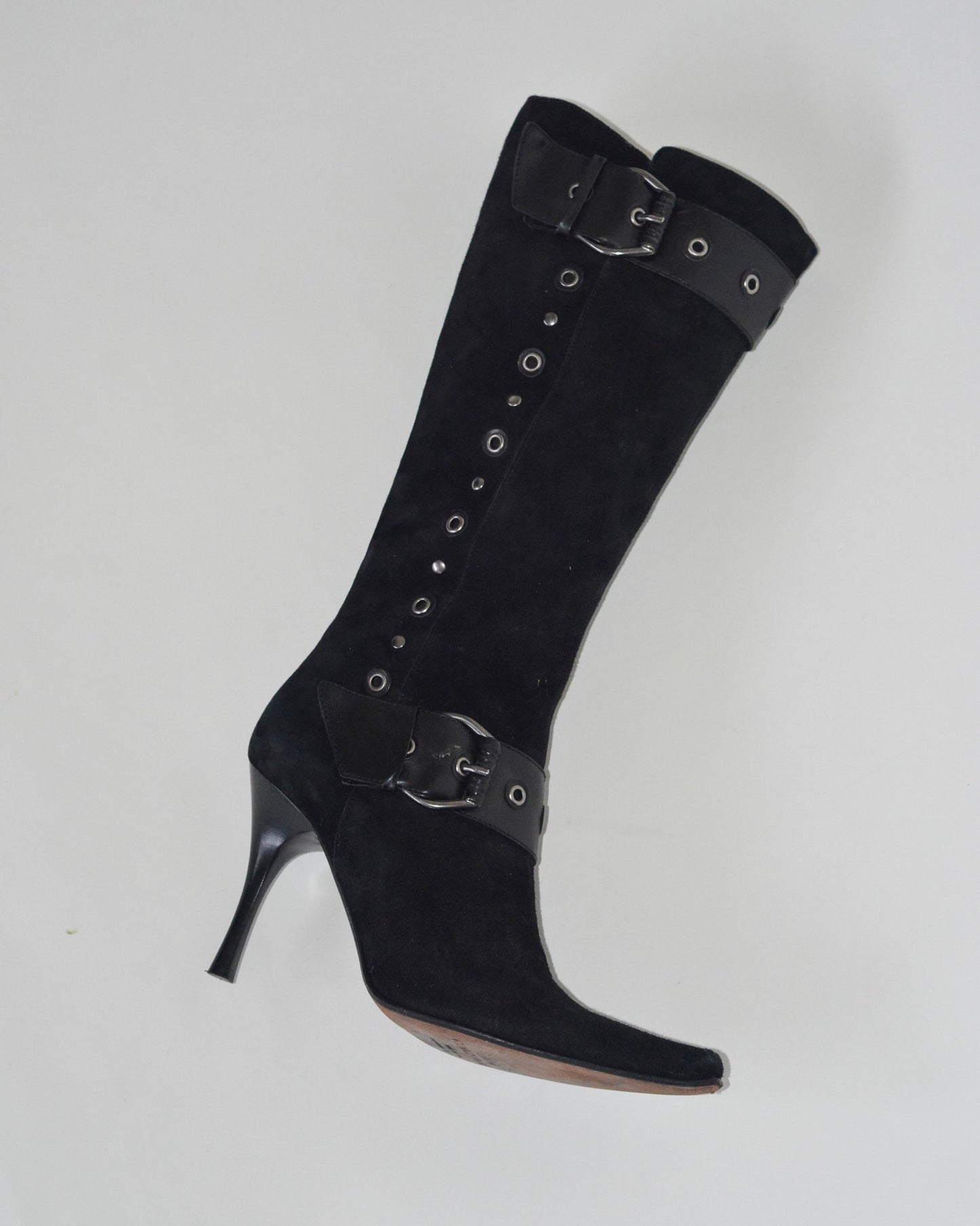 Black Suede Stubbed Stiletto Boots (8)