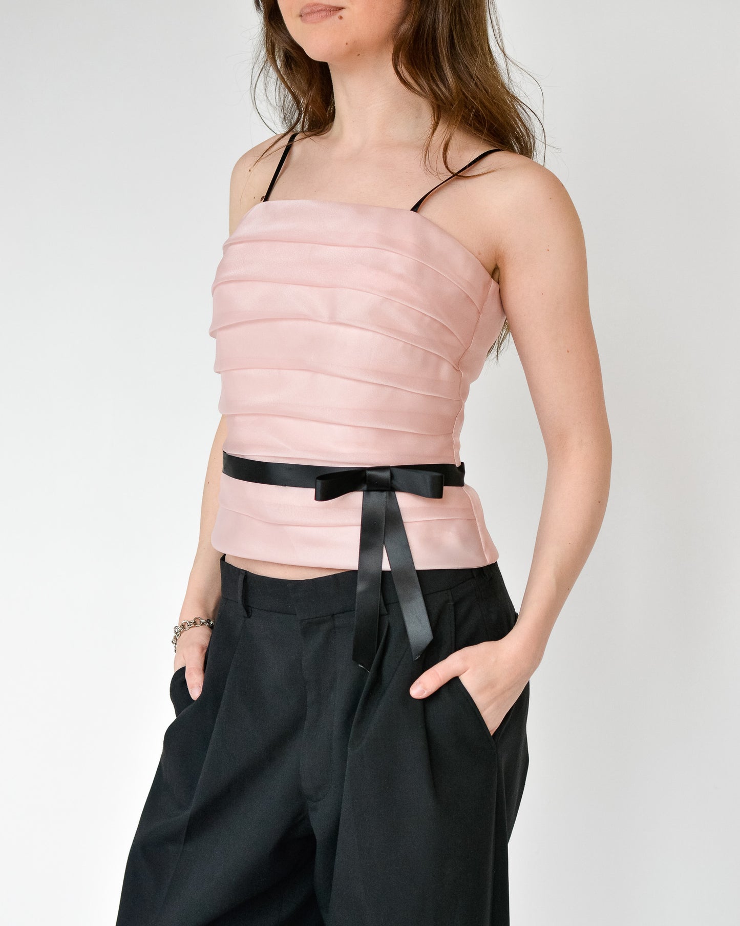 Pink Tiered Bow Tank (S)