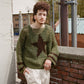 Handmade Green Crochet Star Jumper (S-XL)