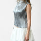 Silver Metallic Pleated Tank (M)