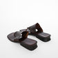 Brown Woven Leather Thong Sandals (9.5)