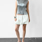 Silver Metallic Pleated Tank (M)