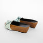 Reptile Print Ribbon Wedge Mules (6.5)