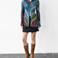 Abstract Print Pleated Blouse (S)