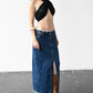 Denim Slit Maxi Skirt (M)