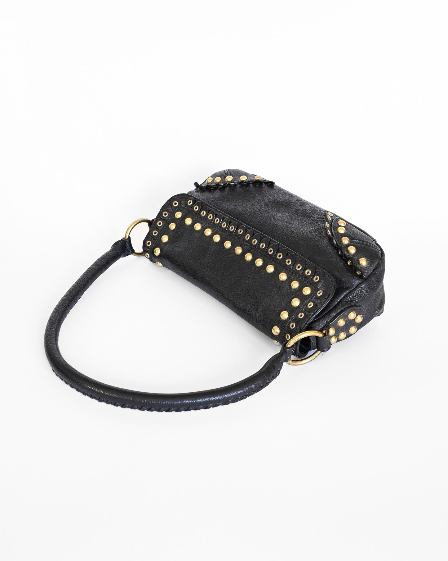 Black Leather Studded Purse