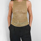 Gold Sequin Knit Tank (S)