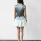 Silver Metallic Pleated Tank (M)