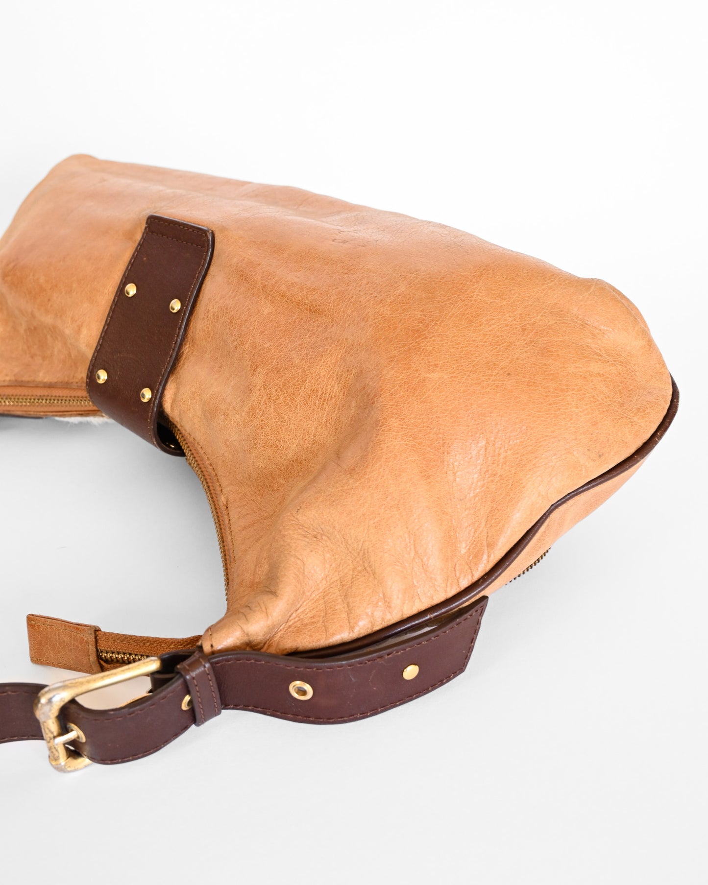 Leather Pony Hair Buckle Purse