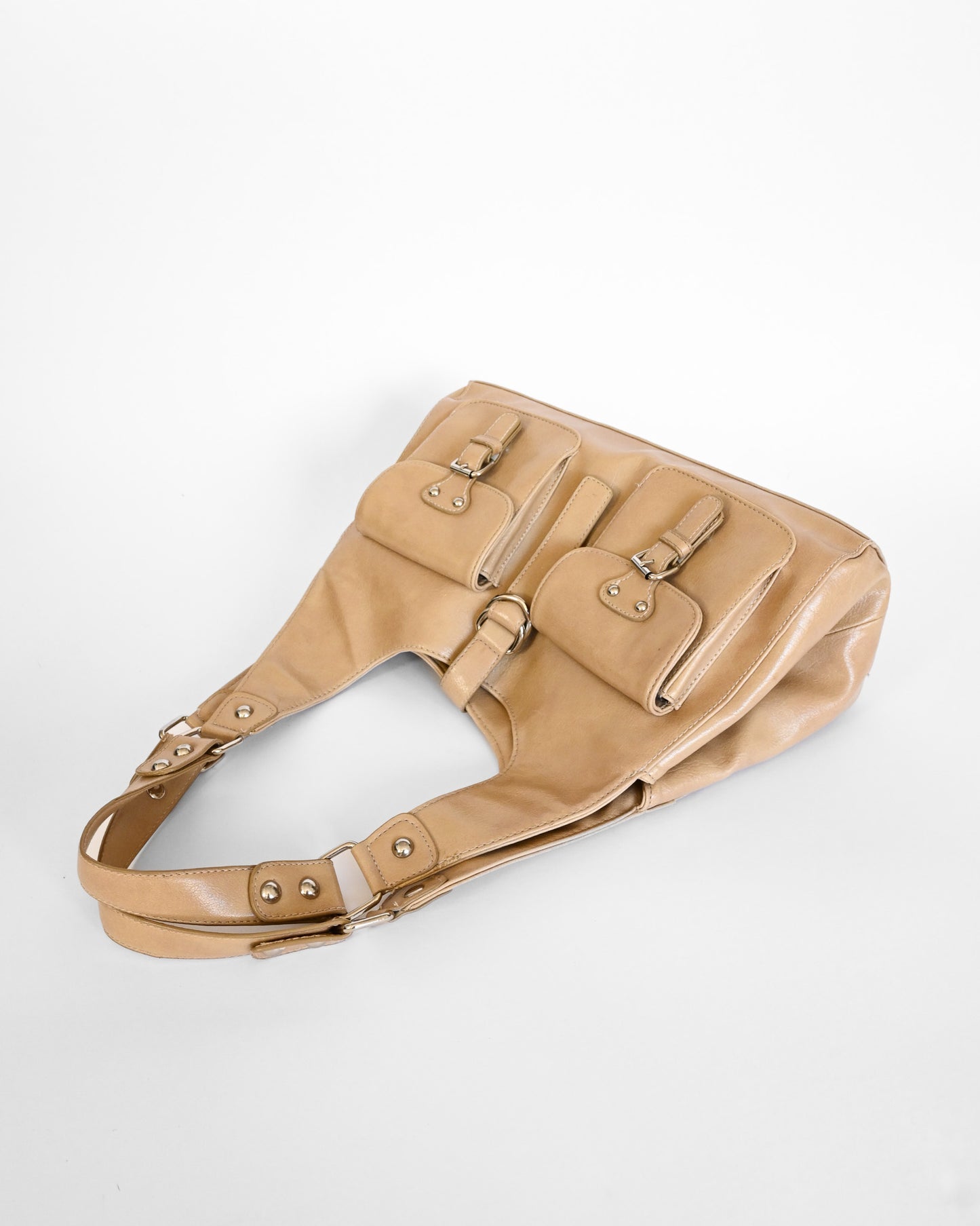 Beige Faux Leather Bag