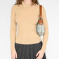 Beige Ribbed Knit Button Shirt (XS)