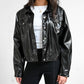 Black Faux Leather Studded Jacket (M)
