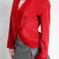 Red Paneled Suede Knit Jacket (M)