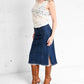 Denim Paneled Midi Skirt (S-M)