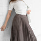 Taupe High Rise Pleated Skirt (S-M)