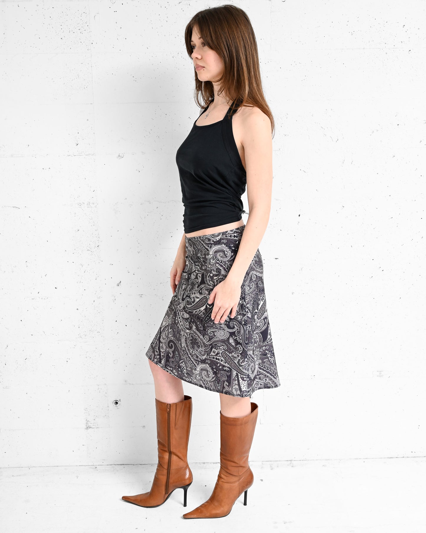 Paisley Print Slip Skirt (XS)