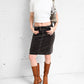 Brown Velvet Paneled Skirt (M)